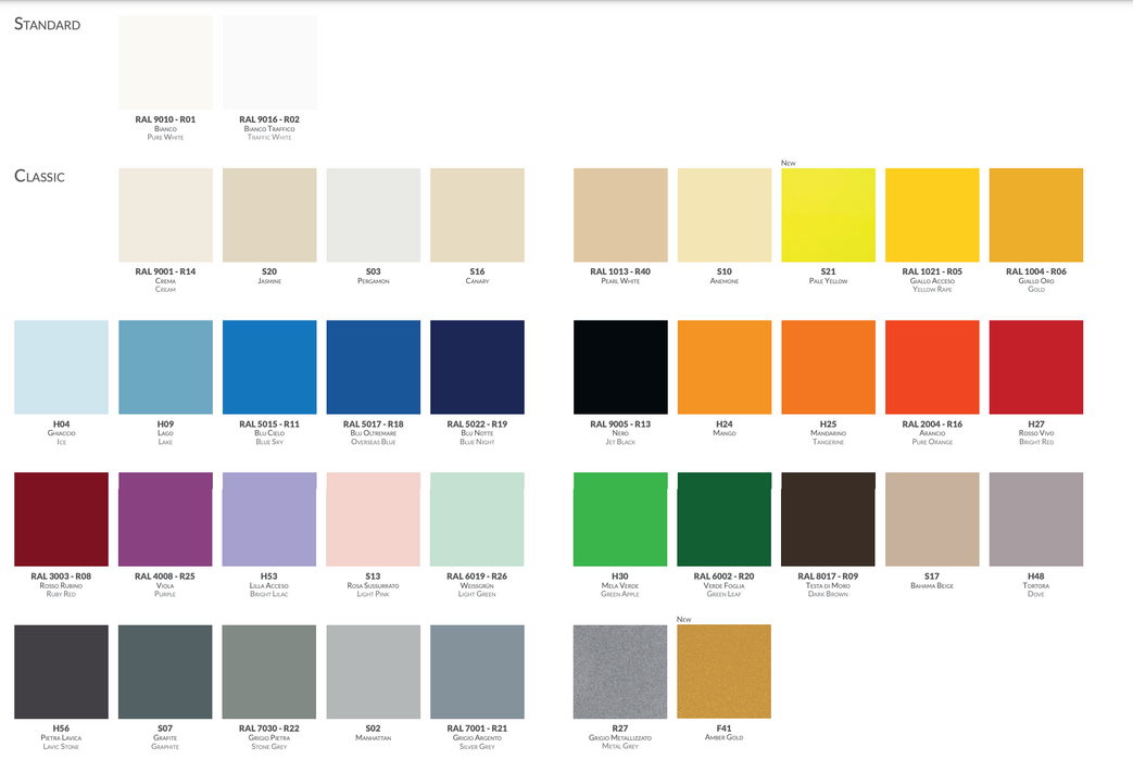 Termoarredo design bagno colorato KELLY 5010 ELETTRICO ECO CORDIVARI altezza 1300