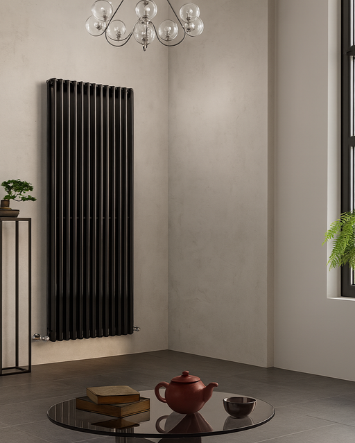 Radiatore Ardesia 3 colonne nero Cordivari in acciaio, design moderno ed elegante.