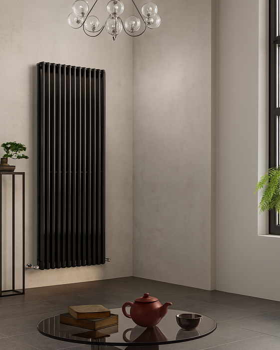 Radiatore Ardesia 3 colonne nero Cordivari in acciaio, design moderno ed elegante.