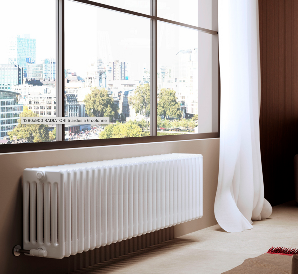 Radiatore termosifone tubolare acciaio Cordivari Ardesia 6 colonne alt
