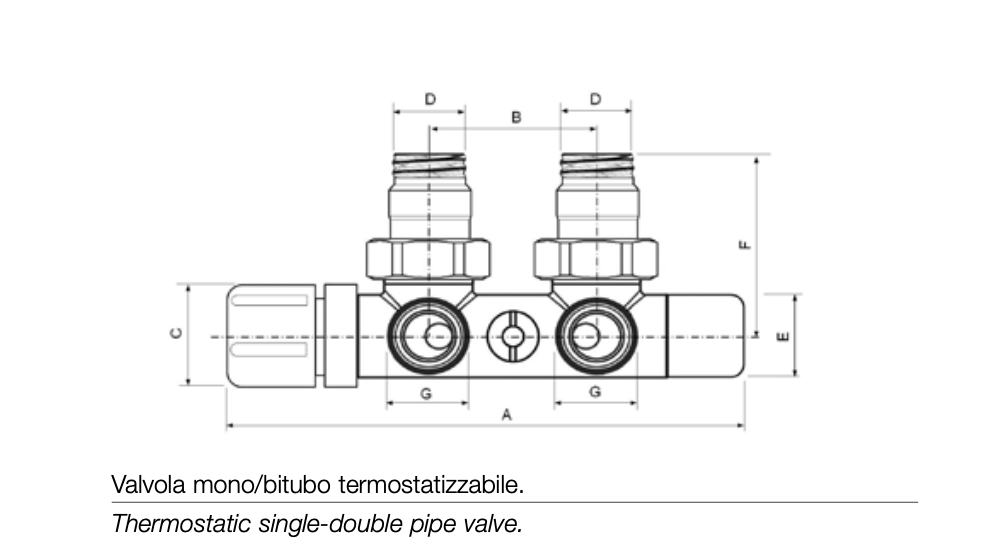 Scheda tecnica arteclima Valvola interasse 50 per radiatori di design