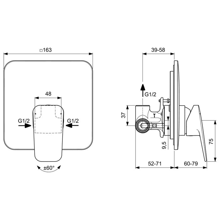 Rubinetto per doccia  ad incasso CERAPLAN - IDEAL STANDARD