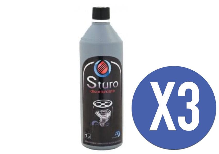 KIT Disgorgante liquido STURO 1 litro 3 confezioni